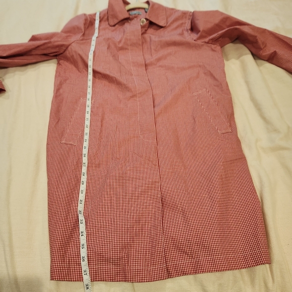 Vintage Marsh Landing 100% Cotton Spring Red Gingham Coat Size Large Retro - Picture 11 of 15